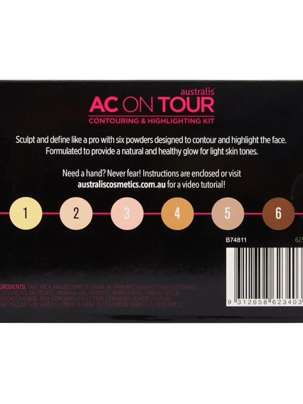 Australis AC on Tour Contour Highlight Palette Kit Makeup - Lighter Than Light